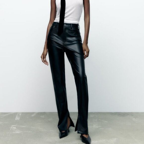 FAUX LEATHER SLIM Fit WITH SLITS - Picture 1 of 7